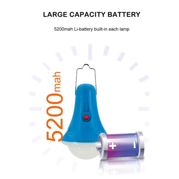 Portable Solar Home Lighting System 25W Battery 6V MultiFunction Power Station