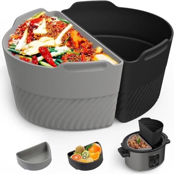 Quality 6 Quart Oval Silicone Slow Cooker Liners Reusable Divider Insert For Crockpot for sale