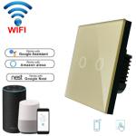 Wireless Touch Switch EU Standard 3 Gang Wifi Control Switch APP Control Wifi