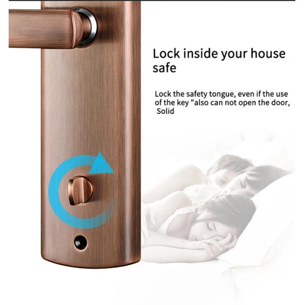 Semi Conductor Type Wifi Fingerprint Door Lock With Digital Touch Screen