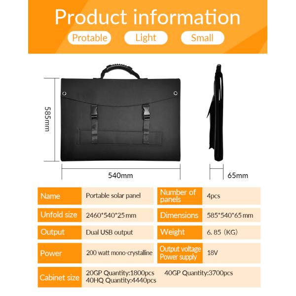 100w 200W Flexible Folded Emergency Solar Panel Kit For Portable Power Station
