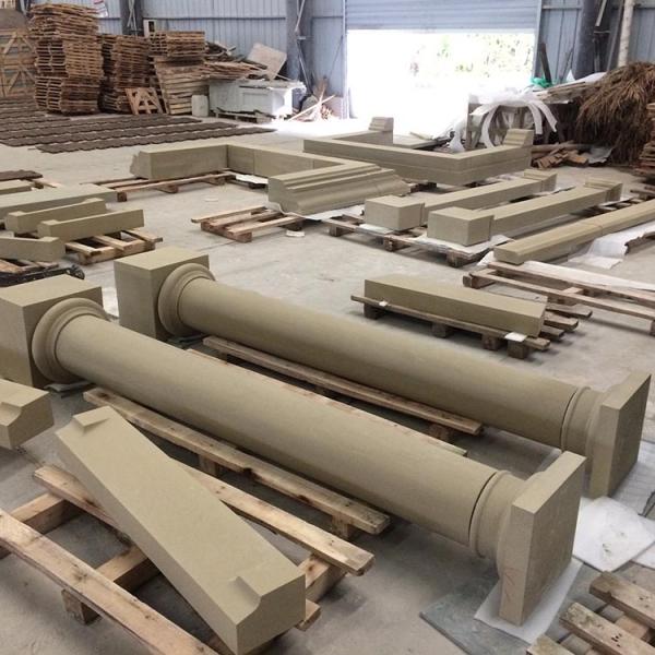 Beige Sandstone Columns Natural Stone For Outsandwall Floor