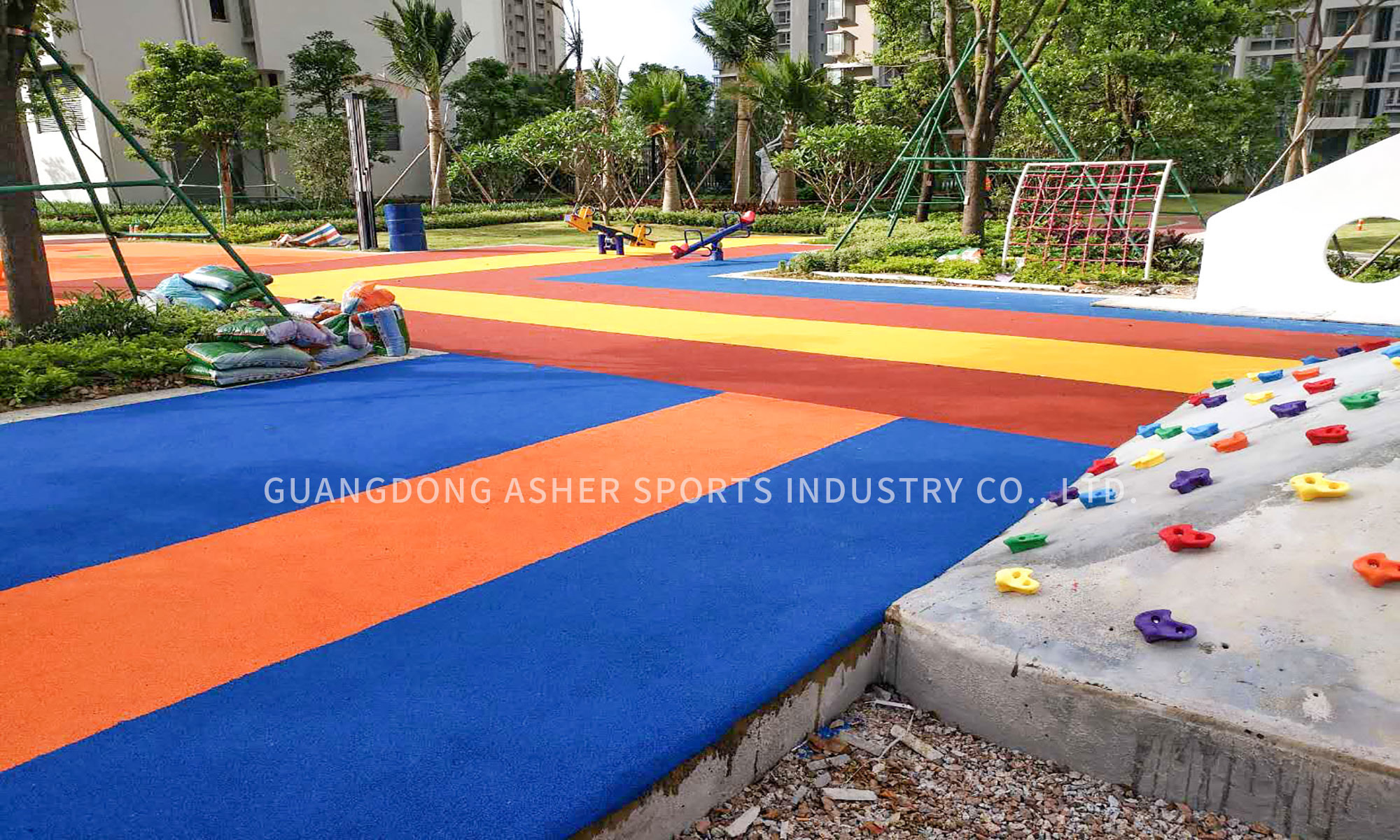 Slip Resistant EPDM Rubber Running Track Shock Absorbing Epdm Jogging Track