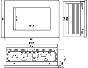 IPPC-0708TW 7" Wide ScreenFanless Touch Screen PC 6 Generation U Series CPU Dual Network 2 Strings Of 4US