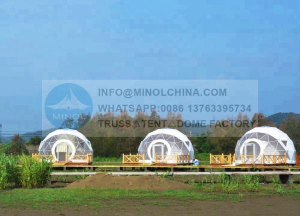 Quality SGS Certificates EcoCamp Glamping Dome Tent Windloads 0.5kn/Sqm for sale