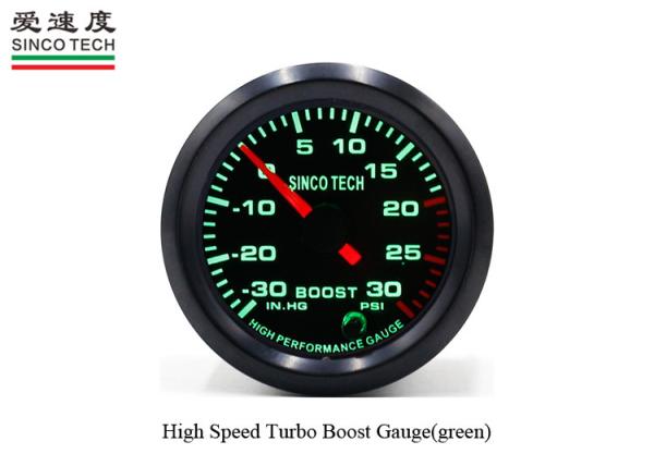 Quality 6341 52mm Digital Boost Gauge , Green Boost Gauge  Boost Sensor Signal for sale