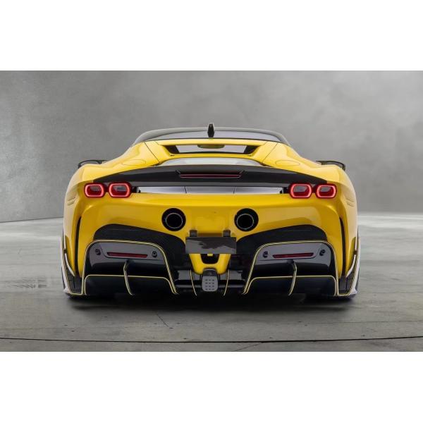 SF90 Ferrari Body Kit MSY Style Carbon Fiber Rear Bumper Lip Spoiler Side Skirt
