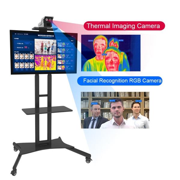Quality LCD Face Recognition Thermometer Terminal Touchless Temperature Screening Kiosk for sale
