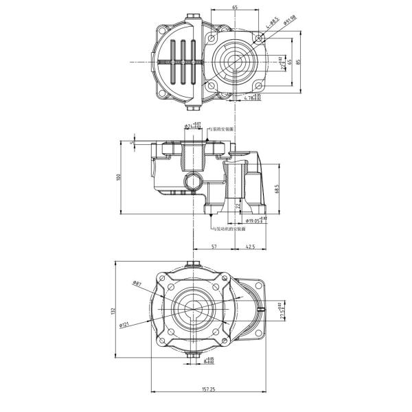 FLOWMONSTER triplex plunger pump reduction gear decelerator D16 speed reducer