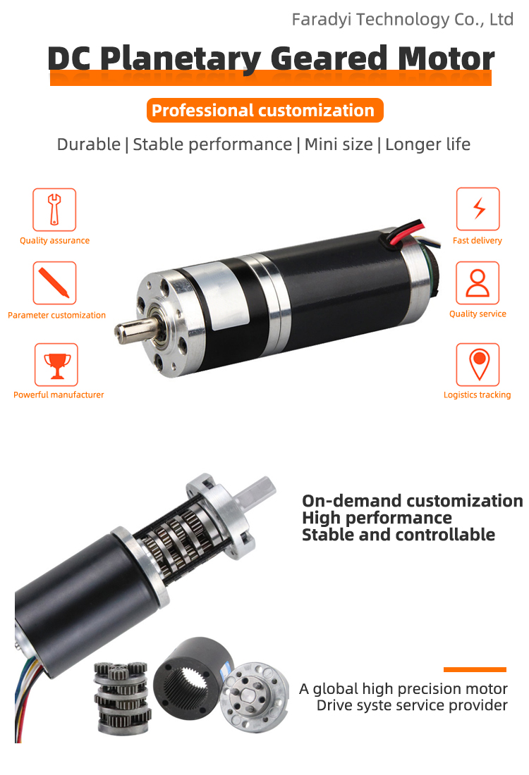Faradyi Customized High Quality Planetary Geared Coreless Brushless Dc Motor For Motorcycle Speed Controller Motor