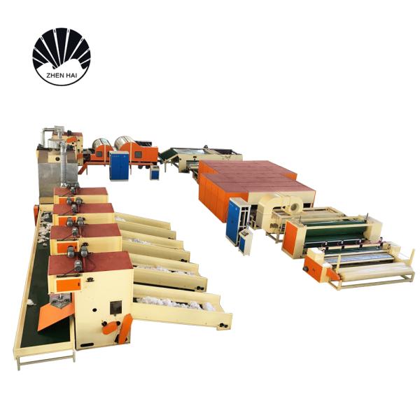 Polyester Fiber Glue Free Thermal Bonded Polyester Wadding Production Line 180kw