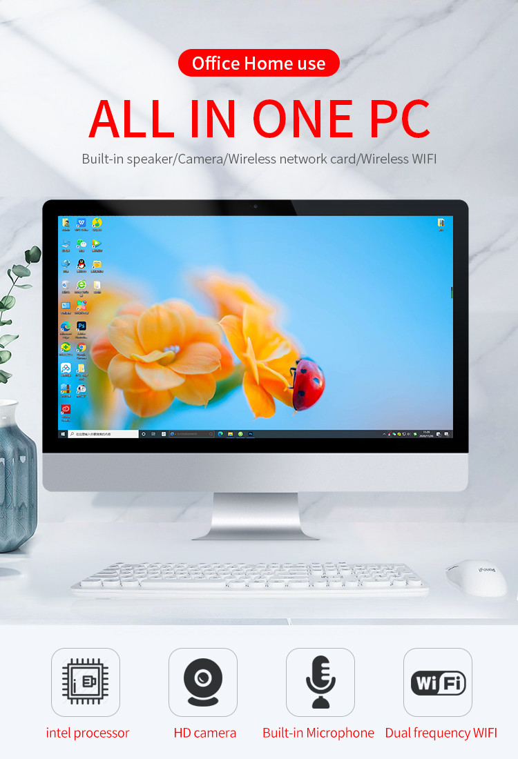 OEM 27 inch CPU I3 9100F AIO Desktop Computer 16GB SDD 512GB+1TB