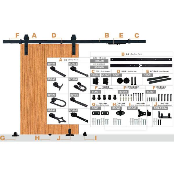 Sliding Barn door track and barn door hardware