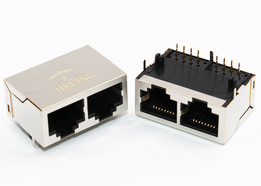 RoHS ISO9001 Shielded Rj45 Multiple Port Connectors MJ5908-B112-BRF4