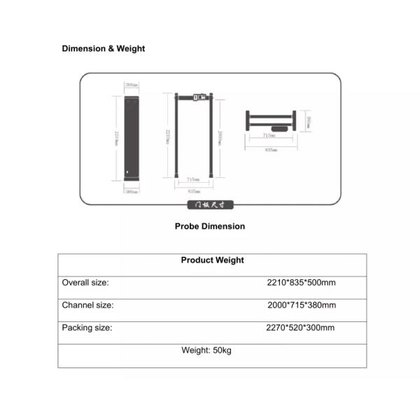 2020 Anti Coronaviru COVID-19 Alarming security door frame walk through metal detector