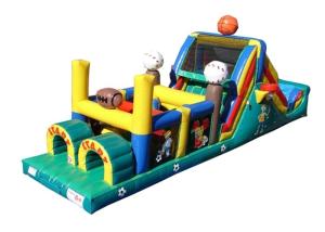 Buy cheap Funny Basketball Inflatable Obstacle Courses For Rent , Moon Bounce Obstacle Course product