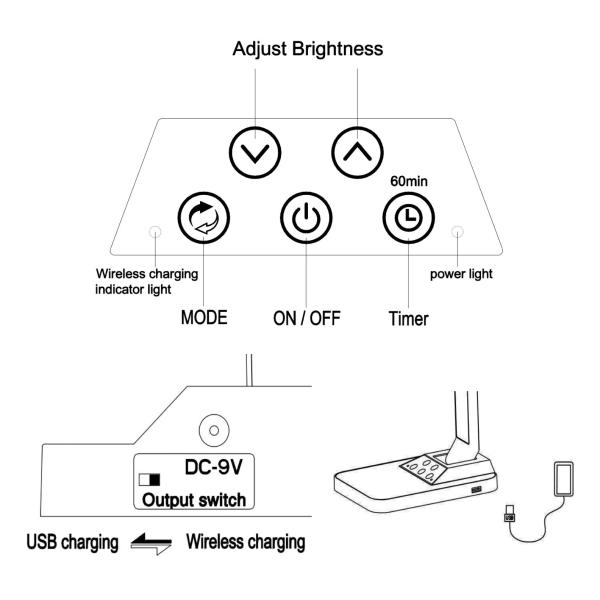 Stylish Daylight Led Desk Lamp 10W , LED Desk Lamp With Usb Charging Port