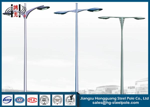 Quality Hot Dip Galvanized Outdoor Street Lamp Post , Low Voltage Lamp Post for sale