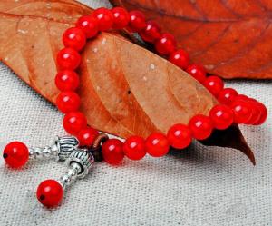 Red agate bracelets, stretch gemstone bracelets, carnelian beaded bracelets