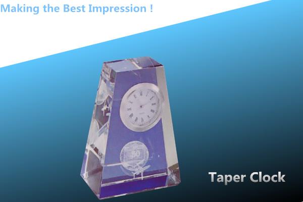 Quality crystal clock /glass clock/clock/cube/rectangle/crystal award for sale