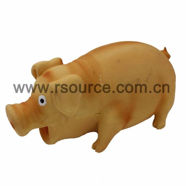 Quality Custom color squeaky latex rubber pig pet toy for sale