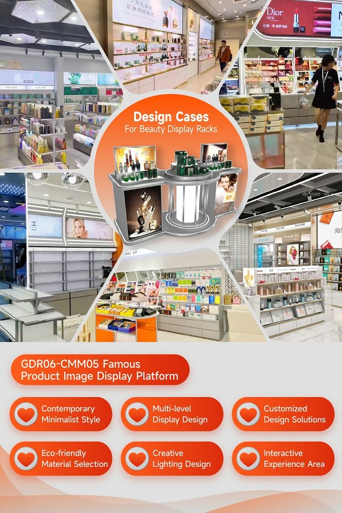 GDR06-CMM05 Retail Display Stand with Modular Design and Brand-Themed Style for Shopping Mall