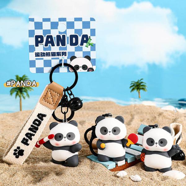 Tastless Design Panda Soft Silicone Cartoon Keychain Charms for Easy and Personalized Gifts
