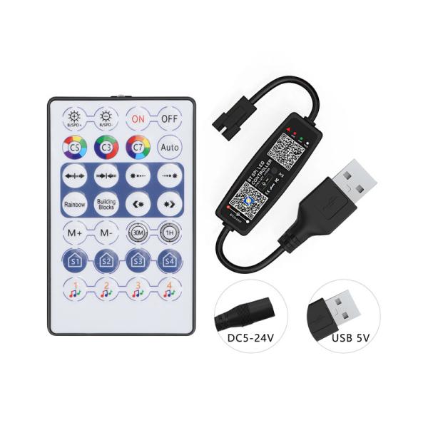 Mini USB 5V LED Strip Controller , Pixel LED Light Controller Bluetooth With RF