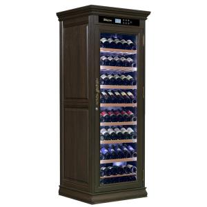 Custom Wine Cooler Furniture Single Zone Brown Wood Drinks Cabinet