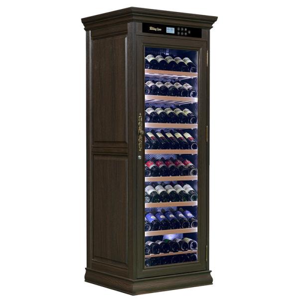 Quality Custom Wine Cooler Furniture Single Zone Brown Wood Drinks Cabinet for sale