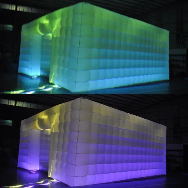 LED Light Inflatable Advertising Balloons Inflatable Air Cube Tent For Rental