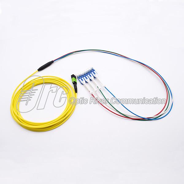Quality SM 3.0MM MTP-LC Optical Fiber Patch Cord With Pull Tab for sale