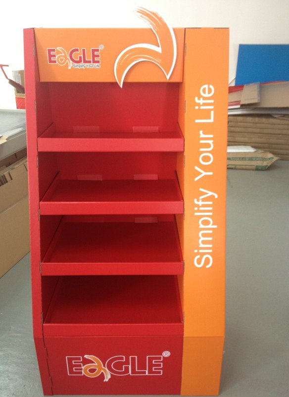 BWCD201920 Corrugated Tiers Display Recyclable Cardboard Floor Display Stands