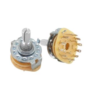 China Free Samples Metal Round Shaft 25mm 1 Pole 3 Position 4 Position 12 Position Voltage Selector Alpha RS25 Rotary Switch on sale