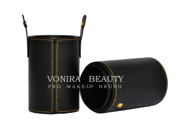 Quality Customized High Quality Leather Makeup Brush Holder Case Cosmetic Cylinder for sale