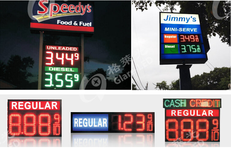 60inch Outdoor Red Diesel Led Gas Price Changer Display Station Sign 3g Rf Tcp Ip System