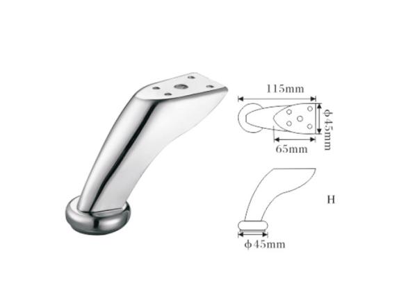 Quality Chrome Modern Sofa Legs Fine Craftwork Rust Resistant Easy For Installation for sale