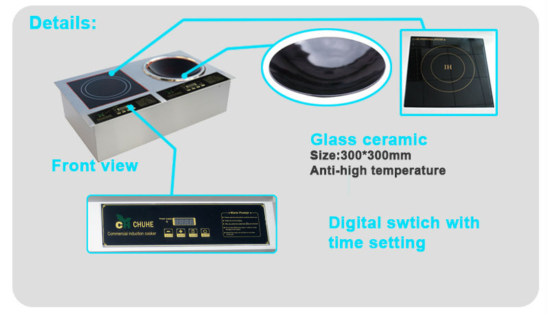 Double burner commercial induction cooker