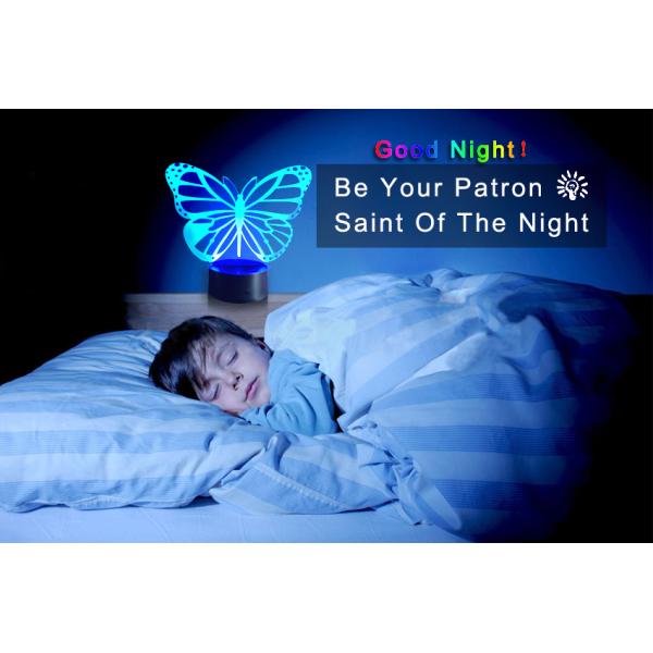 Butterfly 3D Night Light 7 Colors Change with Remote Control As Birthday Gifts For Baby Room Decoration