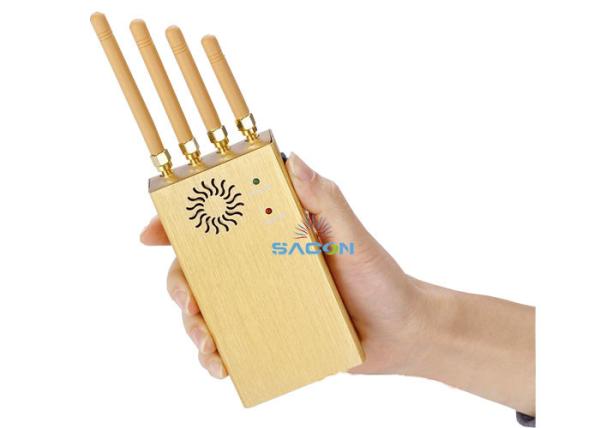 Quality 20m Range 4 Antennas 3G 4G Signal Jammer With Leather Case Car Charger for sale
