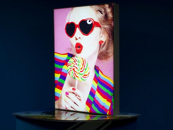 Quality Double Sided Tabletop LED Backlit Light Box Waterproof With Round Corner for sale