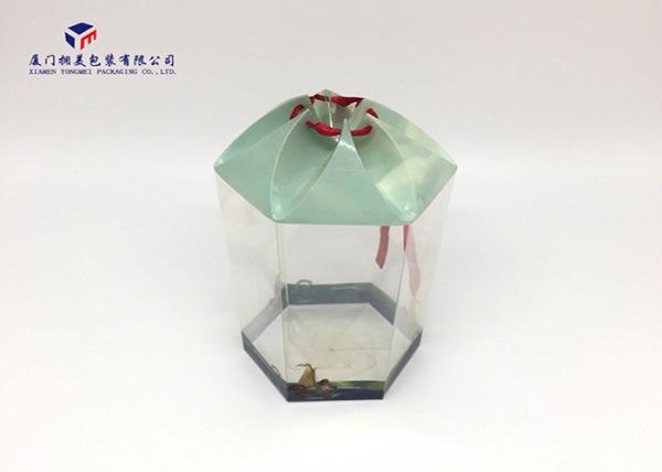Quality Hexagon Shape PET Plastic Box Open From Top Modern Style OEM / ODM 18.5cm Height for sale