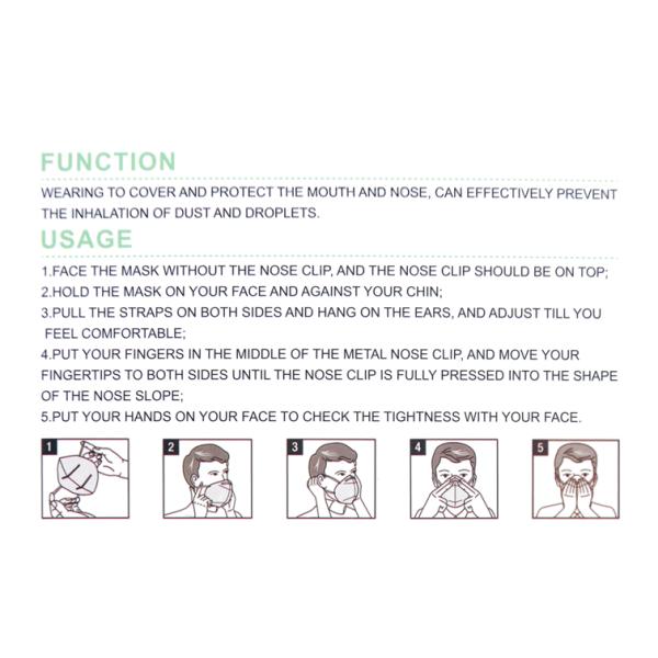 Breathable KN95 Disposable Face Mask With Earloop For Covid -19