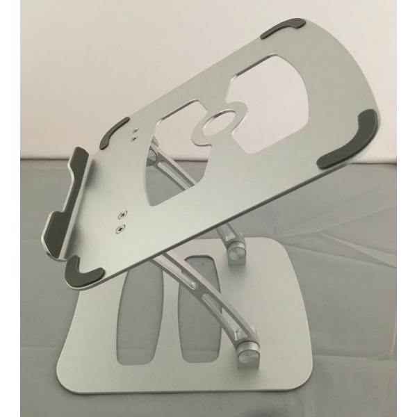 Lightweight Portable 253*60*20mm Gray Aluminum Folding Adjustable Metal Laptop Stand Simple And Elegant Design