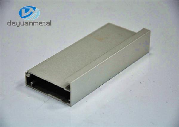 Quality Silver Anodized Aluminium Extrusion Profile For Aluminium Cabinet Decoration , 6063-T5 for sale