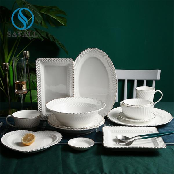 Quality 3D Design Porcelain White Dinnerware Heart Shaped Dishwasher Safe for sale
