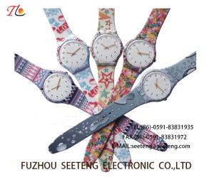 China Children's watch with PVC strap Mixed color strap customized for promotion fashion watch multi-colour printing on sale