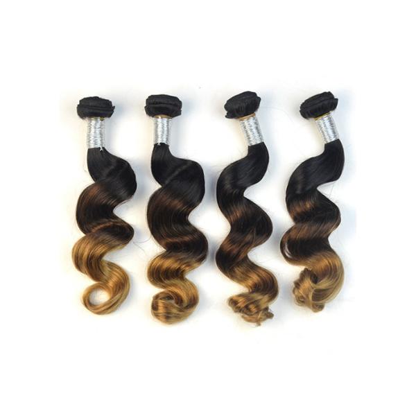 Fasion Peruvian Virgin Hair / 3 Tone Color Natural Wavy Bundles BV SGS