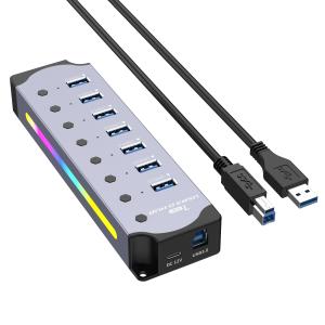 China Customized Logo Accepted Speed USB 3.0 Hub with 7 Ports and Aluminum Alloy Design on sale