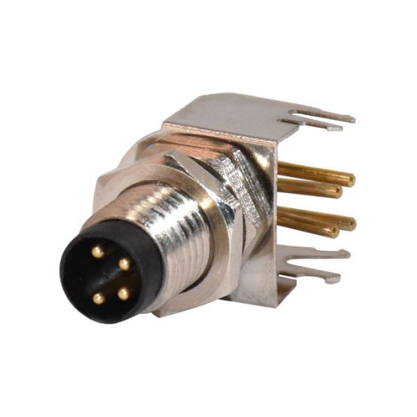 Rigoal M8 Waterproof Connector 90 Degree 4 Pin Panel Mount Connector